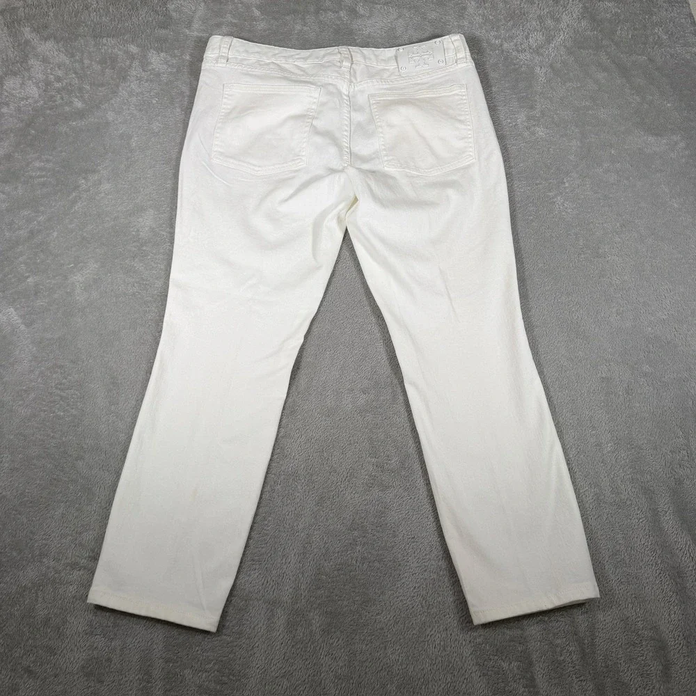 Tory Burch Jeans Womens 32 White Cropped Skinny Low Rise Denim‎ Pants
